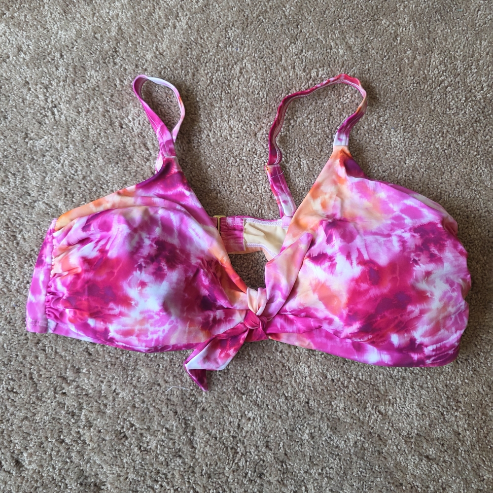 Swimsuits For All Pink and Orange Bikini Top
